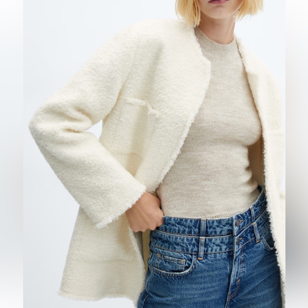 Mango Pocket tweed jacket new
